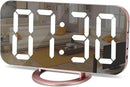 SZELAM Alarm Clock for Bedroom,LED and Mirror Digital Clock Large Display,with Dual USB Charger Ports,Auto Dim,Snooze Mode,Modern Desk/Wall Electronic Clock for Girl Woman Mom Teens - Rose Gold by CozyNest Decor