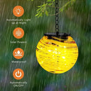 Solar Lanterns Outdoor Waterproof LED Lights 4.7" Glass Hanging Solar Lights with Metal Chain,Gazing Globe Ball Outdoor Decorative Lantern for Patio Pathway Yard Garden Decor(Yellow) by GreenHaven Gardens