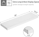 10 inches Deep Floating Shelves 36 inch Long, Wall Shelves Heavy Duty 70 lbs for Bedroom, Bathroom, Living Room, Kitchen, Office, Modern Shelf Home Decor with Invisible Bracket, White by CozyNest Decor