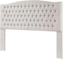 24KF Upholstered Tufted Button Linen Fabric Headboard,Comfortable Fashional Headboard King/CA King Size,Ivory by CozyNest Decor