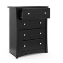 Storkcraft Crescent 4 Drawer Chest (Black) – GREENGUARD Gold Certified, Easy-to-Match Chest of Drawers for Nursery and Kids Bedroom, Dresser Organizer for Children’s Bedroom by TinyTreasures Baby Boutique