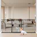 Extra Wide Baby Gate 67.3-81.1 Inch, Pressure Mounted Dog Gate Indoor, Walk Thru Pet Gate for Cat Dog Child,Pet Gates for The House Stairs Doorway Black by TinyTreasures Baby Boutique