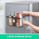 Magnetic Storage Basket Organizer for Fridge & Kitchen, 11lb Capacity Essentials Holder, No Tools Needed, Adjustable & Removable Spice Rack for Plastic Wrap, Foil, & More by CozyNest Decor