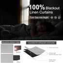 Grey Short Small Window Room Darkening Curtains 54 Inches Long 2 Panel for Bedroom Basement Boho Linen Soundproof Blackout Gray Thermal Curtains for Winter Insulated Drapes Cafe Back Tab 52x54 Length by CozyNest Decor