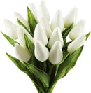 Buart Artificial Tulip in Bulk for Home Kitchen Wedding Bridal Bouquet,Fake White Flowers for Valentine's Day Mother's Day Easter Table Centerpieces Decorations(Mini Size,Real-Touch,12pcs) by CozyNest Decor