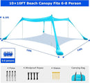 COMMOUDS Beach Tent Sun Shelter - UPF50+ Pop Up Beach Canopy with Sandbags & Sand Shovel & Windproof Poles, Portable Sun Shade for Beach, Camping, Picnics, Backyard by TinyTreasures Baby Boutique