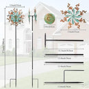 Viveta Wind Spinners Outdoor, Metal Wind Sculptures for Yard and Garden,13 * 57 "Double Windmill with Stable Stake by CozyNest Decor