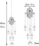Hanging Crystal Blue Evil Eye Protection Pendant Hamsa Hand Suncatcher Angel Wing Decor Prism Sun Catchers Indoor Window Decoration Charm by GreenHaven Gardens