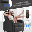 BestMassage | Recliner Chair | with 2 Point Massage Function | Black | with Lumbar Support, Adjustable Push Back, Wide Armrests, Footrest & Padded Seat | Easy Assembly | for Living Room, Home Theatre by CozyNest Decor