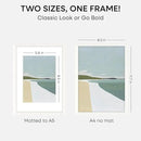 Homeforia A4 Picture Frame White Wood, High-End Oak 8.3 x 11.7 White Poster Frames Matted to 5.8 by 8.3 Photo, 8.3x11.7 Size Wooden Frame with Mat for 5.8x8.3 Print, Tempered Glass, Wall Kit, Set of 1 by CozyNest Decor