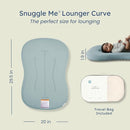 Snuggle Me® Baby Lounger Curve (0-6 Months) - Premium Organic Cotton with Foam Core, Machine-Washable Cover, Buttery-Soft & Breathable Infant Lounger with Travel Bag (30 in x 20 in x 1.9 in) - Slate by TinyTreasures Baby Boutique