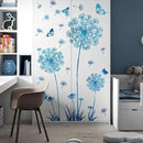 Hello Spring Summer Window Cling Sticker Flowers, and Butterfly Window Stickers, Spring and Summer Decor, Home, Shop, and Party Window Glass Display Stickers (Blue) by CozyNest Decor