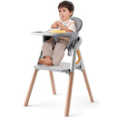 CoziBB Baby High Chair, 6 in 1 Convertible Growing Baby Highchairs for Babies and Toddlers, Baby Chair with Adjustable Dining Tray and Seat, 5-Point Safety Belt, Grey by TinyTreasures Baby Boutique
