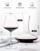 JBHO Full Bottle Wine Decanter with 2pcs Red Wine Glasses and Cleaning Beads, 21 oz Burgundy Wine Glasses, 56 oz Wine Carafe Aerator and Glasses Set, Wine Decanter and Glass Set by CozyNest Decor