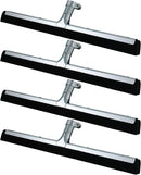 Lasnten 4pcs Double Foam Floor Squeegee for Concrete Industrial Floor Scrubber Stainless Steel Cleaning Squeegee with Rubber Heavy Duty Broom EVA Foam Blade for Garage Window Pool (18 Inch) by GreenHaven Gardens