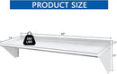 HARDURA Stainless Steel Shelf 14" x 60", 350lb Commercial Shelves Wall Mount Metal Shelving with Backsplash and Brackets for Kitchen, Restaurant, Laundry Room and Home by CozyNest Decor