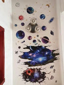 Quanhaigou Blue Purple Galaxy Wall Decals, Removable Sticker,The Art Magic 3D Milky Way Cosmic Stars Spacecraft Dreamscape Home Decor for Bedroom Living Room Floor Ceiling Kids Room by CozyNest Decor