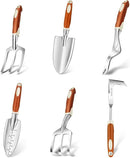 Garden Tool Set, 6 Pack Heavy Duty Gardending Hand Tools Kit with Non-Slip Rubber Grip, Ideal Gardening Gifts for Women by GreenHaven Gardens