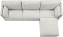 CHITA Sectional Modular Down Filled L Shape Sofa, Comfty L Shape Cloud Couch,FSC Certified L Shaped Couch for Living Room, 114 inch Width,4 Seat with Storage Ottoman, Snow by CozyNest Decor