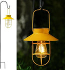 Solar Lights Lantern Lamp with Shepherd Hook, Solar Metal lanterns, outdoor lights decor, Water resistant Edison Bulb Lights for Garden ,outside decor for pathways,patio, lawn, or landscaping (Yellow) by GreenHaven Gardens