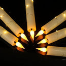 GenSwin Flameless Taper Candles with Remote and String Lights, Ivory Real Wax Taper Candles Battery Operated, LED Flameless Battery Candlesticks for Home Holiday Decor(Set of 6) by CozyNest Decor