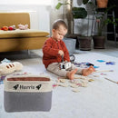 Personalized storage boxes for children Customize the name and icon, A foldable storage box bins for children's clothes, toys, books, etc Storage baskets suitable for both boys and girls (Gray) by CozyNest Decor