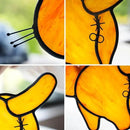 Orange Cat Decor Stained Glass Suncatcher for Window,Funny Cat Gifts for Cat Lovers Stained Glass Window Hanging,Cat Themed Gifts Cat Lovers Gifts for Women Girls Friends Mom by GreenHaven Gardens