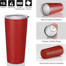 VEGOND 20oz Tumbler Bulk with Lid and Straw 1 Pack, Stainless Steel Vacuum Insulated Tumbler, Double Wall Coffee Cup Travel Mug, Red by TinyTreasures Baby Boutique