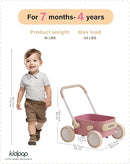 PULA Baby Push Walker with Wheels Toddler Wagon for First Learner Baby Toys 6-12 Months, 1 Year Old Birthday Gifts, Indoors and Outdoors (Pink) by TinyTreasures Baby Boutique