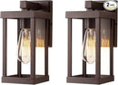 mirrea 11" Classic Outdoor Wall Sconce 1 Light in Oil Rubbed Bronze Rectangular Metal Frame and Clear Glass Shade Waterproof Porch Light Patio Light Pack of 2 by CozyNest Decor