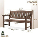 Psilvam 3-Person Outdoor Memorial Bench, All-Weather Poly Lumber Garden Bench, Rot-Resistant Outdoor Patio Bench for Park,Porch,and Church(Brown) by CozyNest Decor