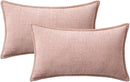 MIULEE Pack of 2 Couch Throw Pillow Covers 12x20 Inch Pink Valentine Farmhouse Decorative Pillow Covers with Stitched Edge Soft Chenille Solid Dyed Spring Pillow Covers for Sofa Bed Living Room by CozyNest Decor