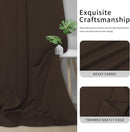 Easy-Going Blackout Curtains for Bedroom, Solid Thermal Insulated Grommet and Noise Reduction Window Drapes, Room Darkening Curtains for Living Room, 2 Panels(46x84 in, Dark Brown) by CozyNest Decor