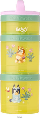 Whiskware Bluey Stackable Snack Containers for Kids and Toddlers, 3 Stackable Snack Cups for School and Travel, Bluey and Bingo, So Relaxing! by TinyTreasures Baby Boutique