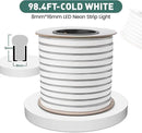 GZBtech Flexible LED Neon Rope Lights 100FT,AC 110-120V Waterproof Strip Light, 120 LEDs/M Cuttable Connectable Neon Lighting for Indoor Outdoor Home Decor/Commercial Building Use-Cold White 30M by CozyNest Decor