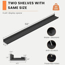 Heimlove Picture Ledge Shelf, Floating Shelves Set of 2, 56 Inches Picture Shelf for Wall with Ledge, Kids Bookshelf Wall Mounted for Living Room Bedroom Decor Books Photo Frames, Black by CozyNest Decor