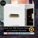 Bathroom Brass Door Sign. Traditional Style Home Décor Wall Plaque Handmade By The Metal Foundry UK. by CozyNest Decor