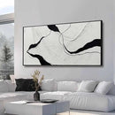 Large Framed Abstract Wall Art 29"x58" Black and White Contemporary Line Canvas Neutral Wall Decor for Modern Living Room Office Bedroom by CozyNest Decor