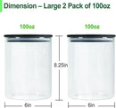 Urban Green Glass Jars with Black Lids, Glass Food Storage Canister with black lids, Pantry Flour Jars, Large Size Food Storage Containers set (2 Sets of 100oz) by CozyNest Decor