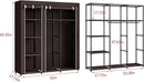 SORCEDAS Portable Wardrobe Closet Storage Organizer Metal Hanging Rack Non-Woven Fabric (Coffee, 51 Inch) by CozyNest Decor