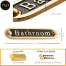 Bathroom Brass Door Sign. Traditional Style Home Décor Wall Plaque Handmade By The Metal Foundry UK. by CozyNest Decor