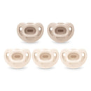 NUK 100% Silicone Comfy Orthodontic Pacifiers, 0-6 Months, Neutral Fashion, Timeless Collection, 5 Count by TinyTreasures Baby Boutique