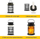 Solar Lights for Outside, Upgraded Solar Lanterns Flickering Flame Outdoor Waterproof Hanging Lanterns Decorative Solar Powered Outdoor Lighting LED Flame Garden Lights for Patio Deck Yard, 2 Packs by GreenHaven Gardens