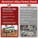 Sturdy 2-Tier Metal Plant Stand for Outdoor & Indoor, Decorative Planter Display Shelf Unit for Garden Patio Balcony Living Room by GreenHaven Gardens