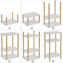 IBUYKE 3-Tier Side Table, Solid Wood Tall End Table with Storage Shelves, Nightstand Bedside Table for Living Room Bedroom Office, No-Tool Assembly, White UWST003W by CozyNest Decor