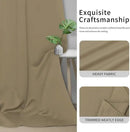 Easy-Going Blackout Curtains for Bedroom, Solid Thermal Insulated Grommet and Noise Reduction Window Drapes, Room Darkening Curtains for Living Room, 2 Panels(42x72 in, Tan) by CozyNest Decor
