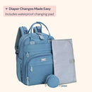 BabbleRoo Diaper Bag Backpack - Baby Essentials Travel Tote - Multi function Waterproof Diaper Bag, Travel Essentials Baby Bag with Changing Pad, Stroller Straps & Pacifier Case - Unisex, Light Blue by TinyTreasures Baby Boutique