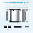 Baby Gate for Stairs 29-52 Inch Wide, Safety Gate for Baby Adjustable Pet Gate with Door Pressure Mounted Gates for Kids Toddler Dogs Extension Kit Indoor Stairway Doorway Black (30.5'' Tall) by TinyTreasures Baby Boutique