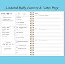 Daily Planner Undated - A5 To Do List Notebook Hourly Schedules, Spiral Appointment Planner for Women and Men, PVC Hardcover, Inner Pocket, Elastic Closure, 5.8" x 8.3", Blue Watercolor by TinyTreasures Baby Boutique