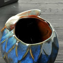 GeLive Blue Owl Ceramic Succulent Planter with Drainage Hole Animal Plant Pot Tabletop Decoration Vase Window Box Indoor Outdoor Decor (Blue) by GreenHaven Gardens
